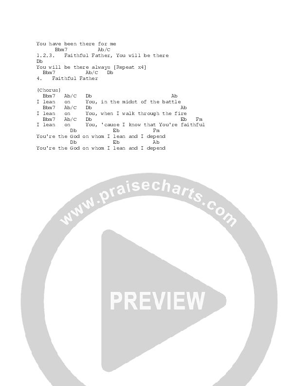 Lead And Depend Chord Chart (New Wine Worship)