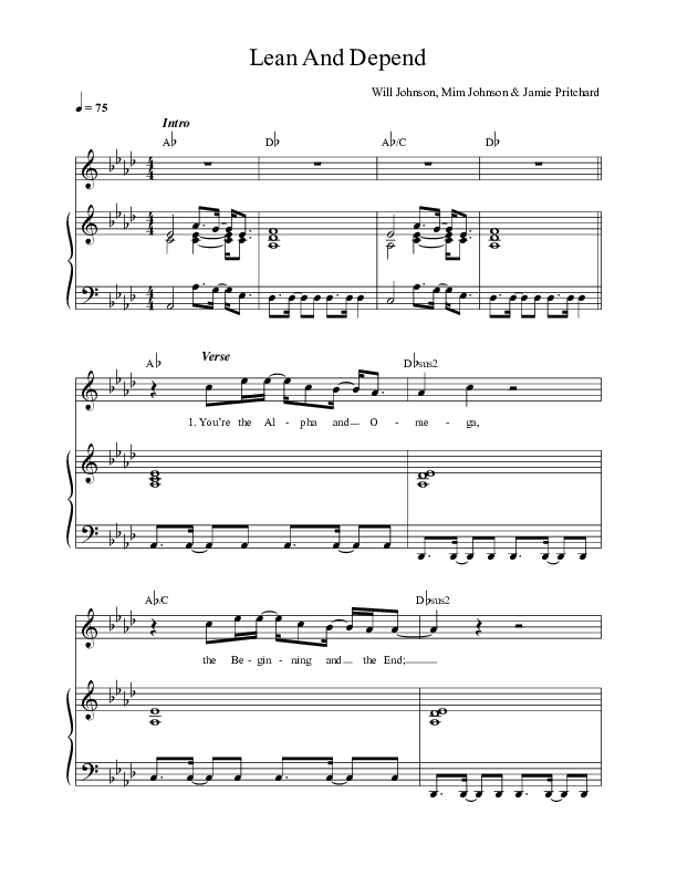 Lead And Depend Piano/Vocal (New Wine Worship)