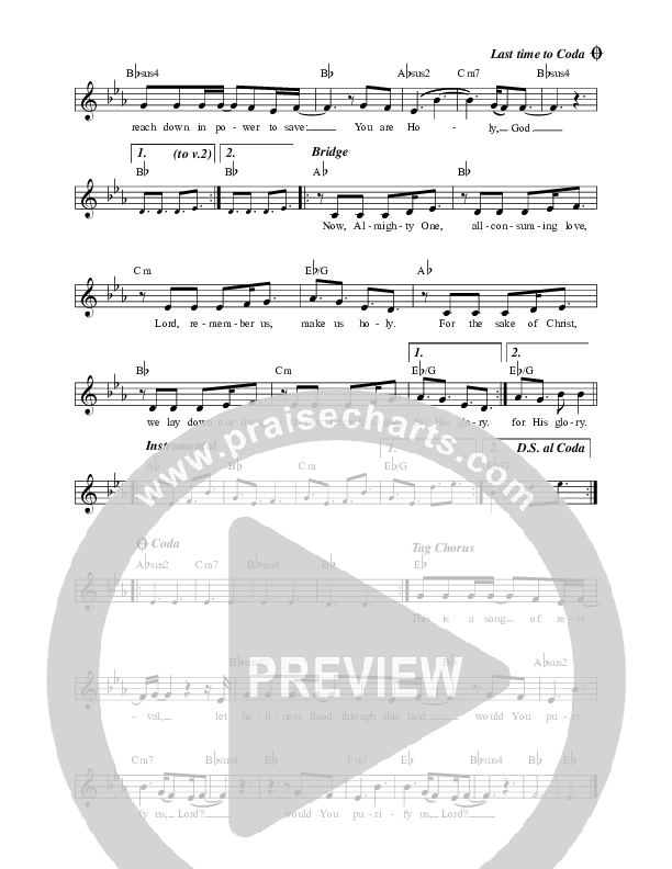Song Of Repentance Lead Sheet (New Wine Worship)