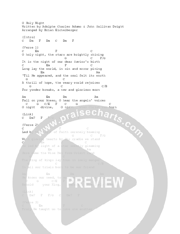 O Holy Night Chord Chart (The Sing Team)