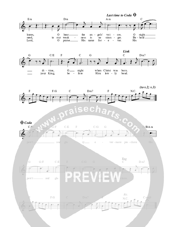 O Holy Night Lead Sheet (The Sing Team)