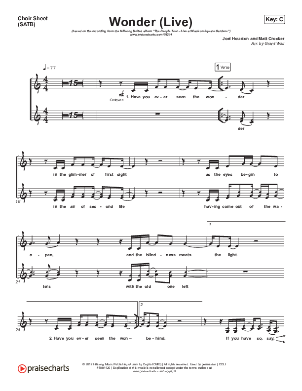 Wonder (Live) Choir Vocals (SATB) (Hillsong UNITED)