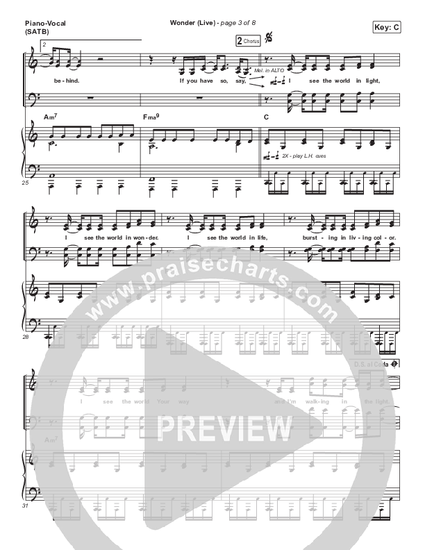 Wonder (Live) Piano/Vocal Pack (Hillsong UNITED)