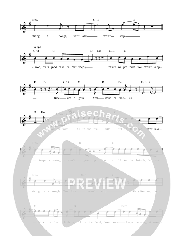 Love Won't Stop Lead Sheet (Gas Street Music)