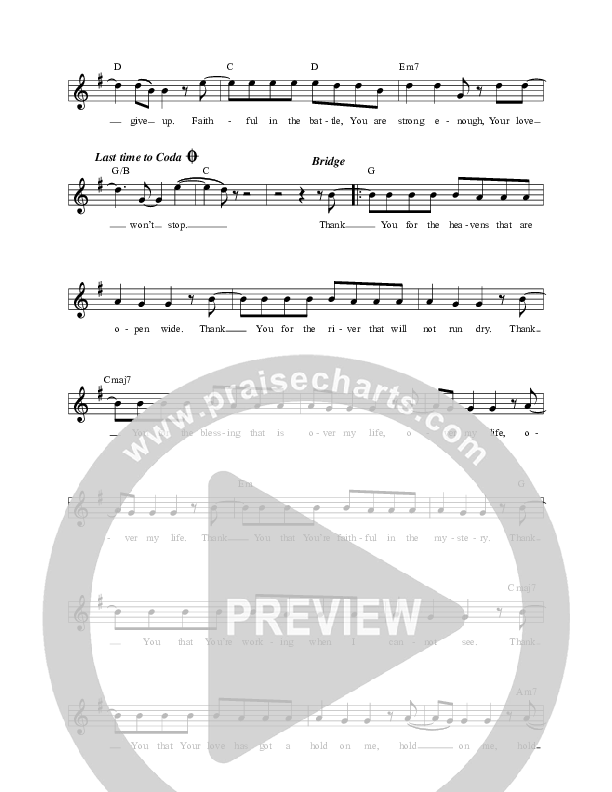 Love Won't Stop Lead Sheet (Gas Street Music)