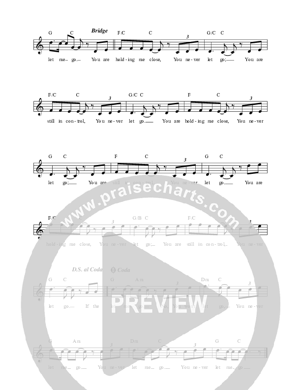 You Never Let Go Lead Sheet (Tim Timmons)