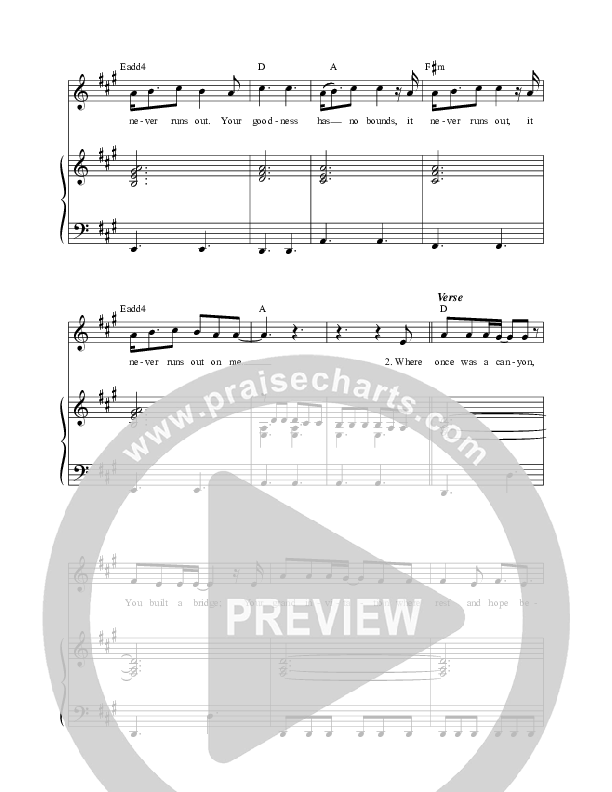 Never Runs Out Piano/Vocal (Tim Timmons)