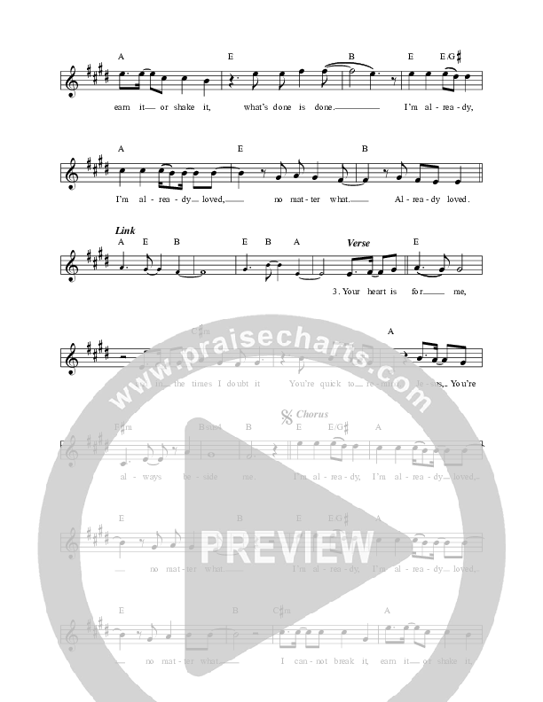 Already Loved Lead Sheet (Tim Timmons)