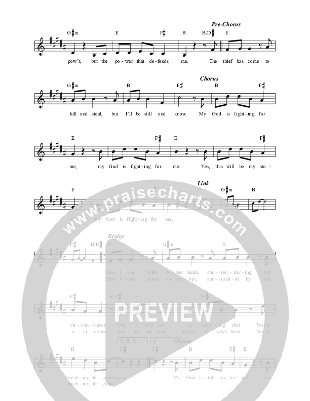 Fighting For Me Lead Sheet (Tim Timmons)