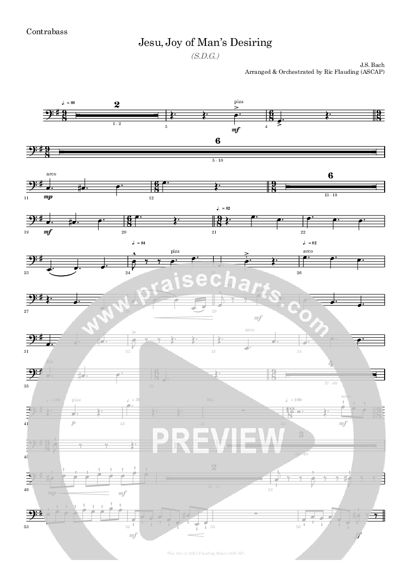 Jesu Joy Of Mans Desiring Contrabass (Ric Flauding)