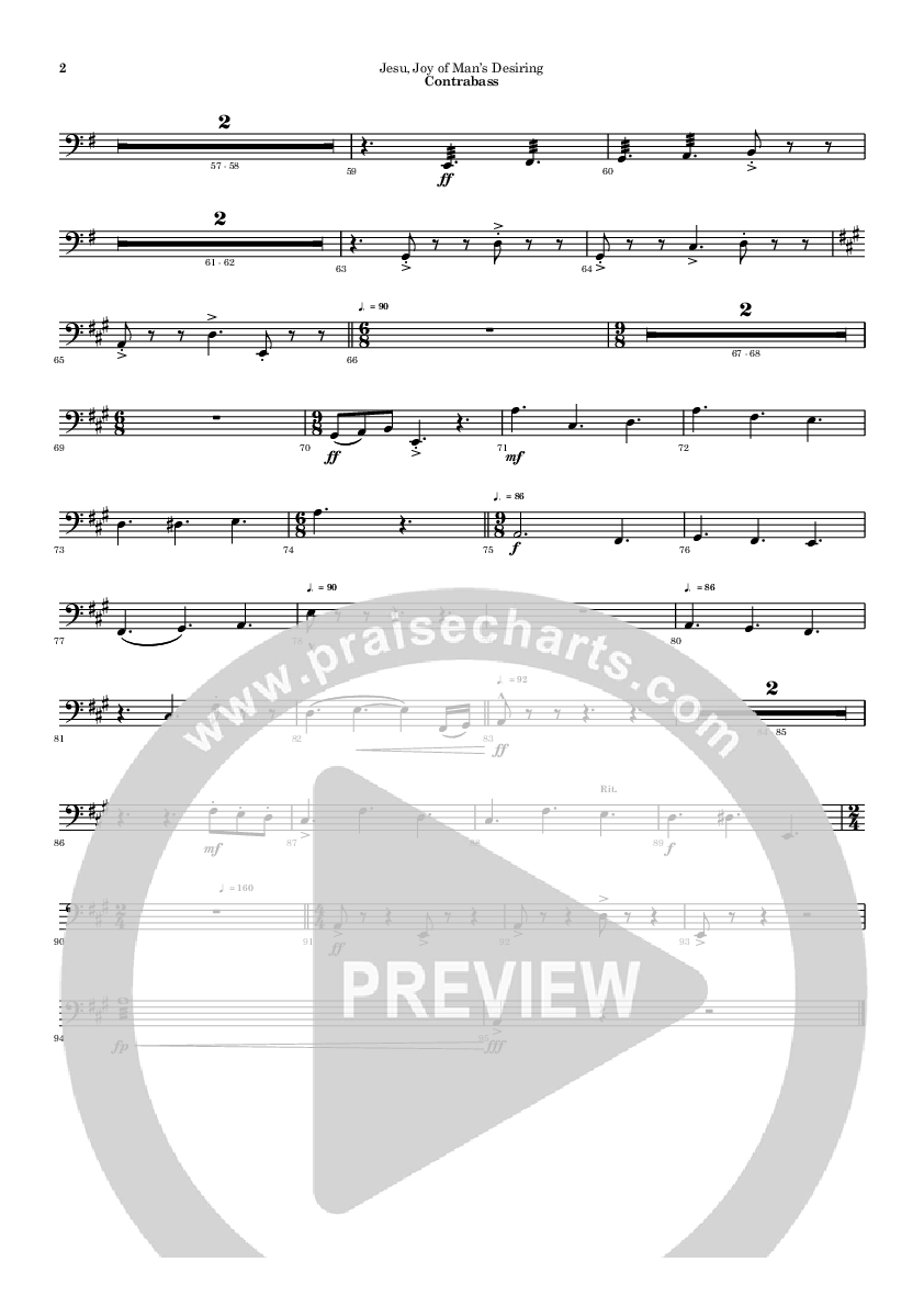 Jesu Joy Of Mans Desiring Contrabass (Ric Flauding)