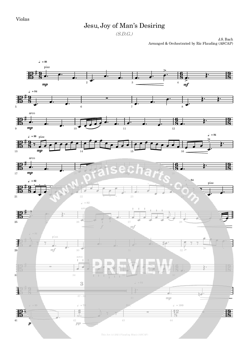 Jesu Joy Of Mans Desiring Viola (Ric Flauding)