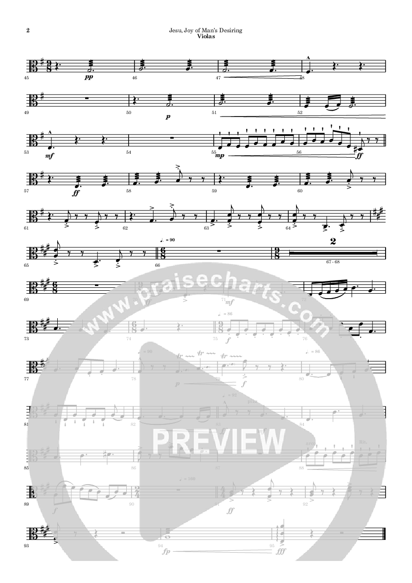 Jesu Joy Of Mans Desiring Viola (Ric Flauding)