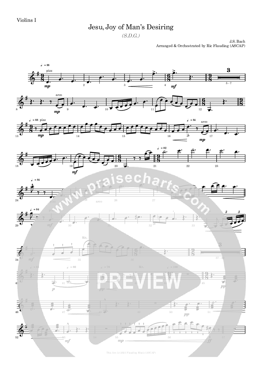 Jesu Joy Of Mans Desiring Violin 1 (Ric Flauding)