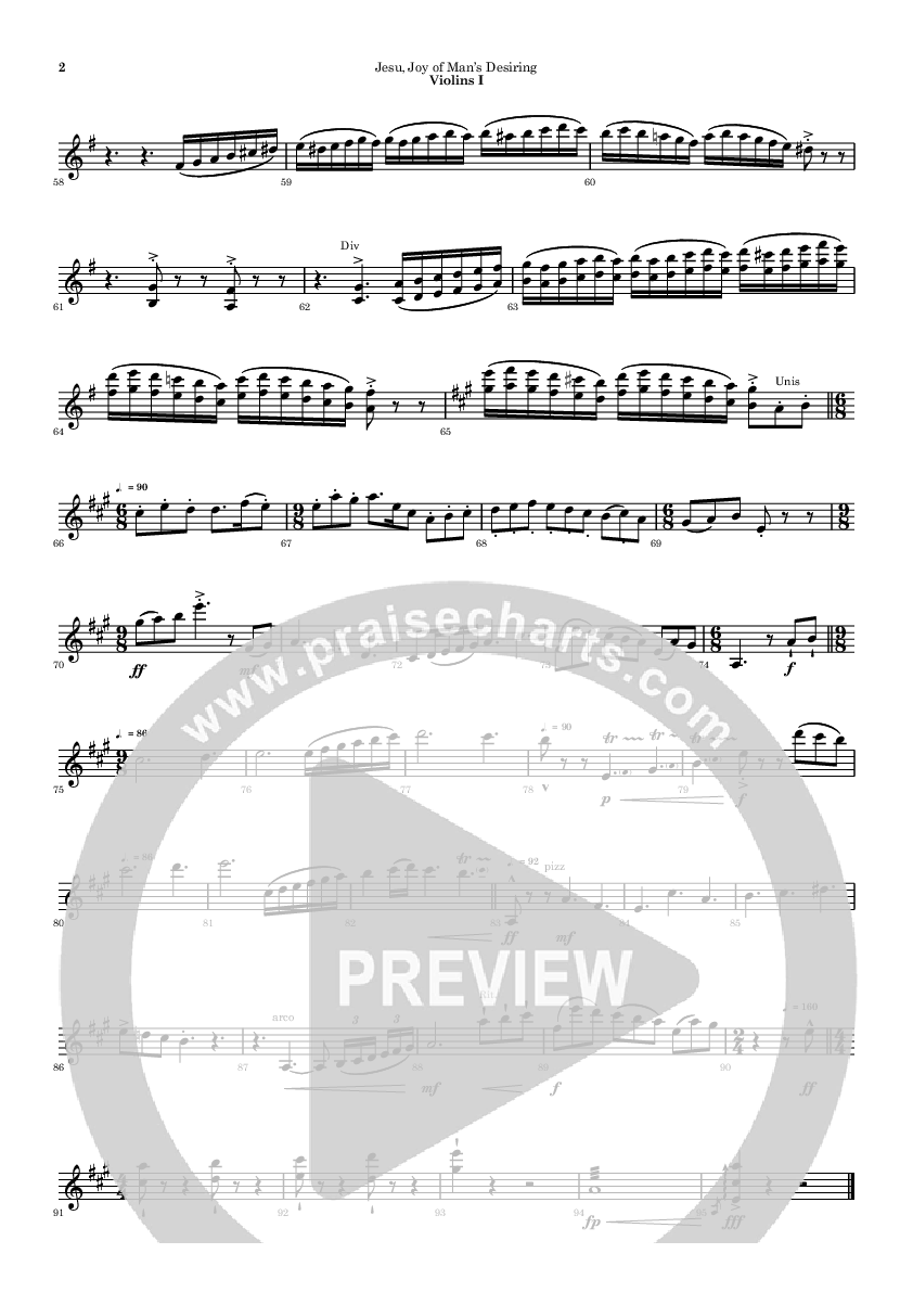 Jesu Joy Of Mans Desiring Violin 1 (Ric Flauding)