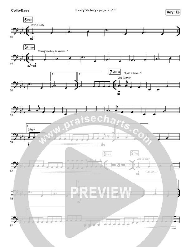 Every Victory Cello/Bass (The Belonging Co / Danny Gokey)