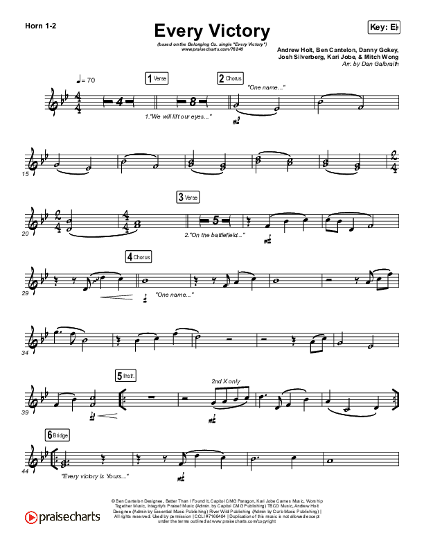 Every Victory French Horn 1/2 (The Belonging Co / Danny Gokey)