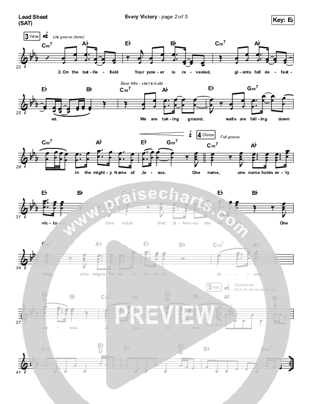 Every Victory Lead Sheet (SAT) (The Belonging Co / Danny Gokey)