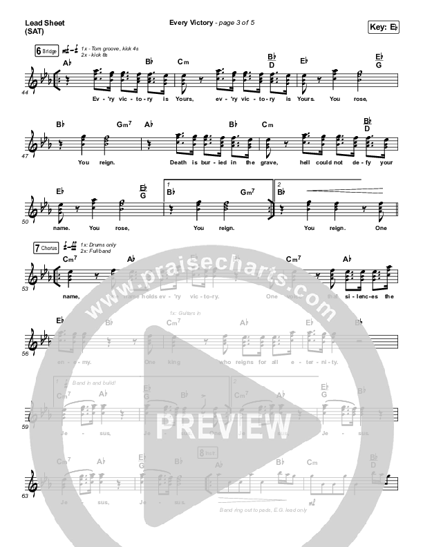 Every Victory Lead Sheet (SAT) (The Belonging Co / Danny Gokey)