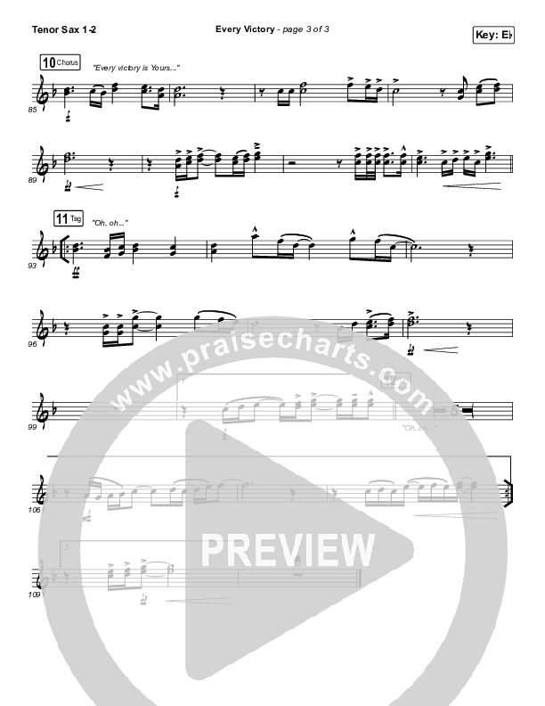 Every Victory Tenor Sax 1/2 (The Belonging Co / Danny Gokey)