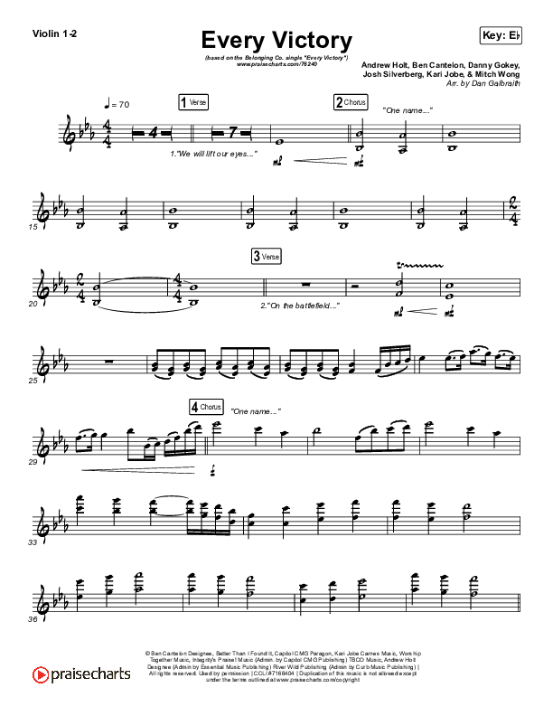 Every Victory Violin 1/2 (The Belonging Co / Danny Gokey)
