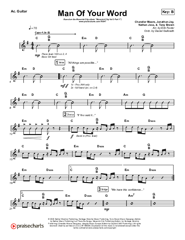 Man Of Your Word Acoustic Guitar (Maverick City Music)