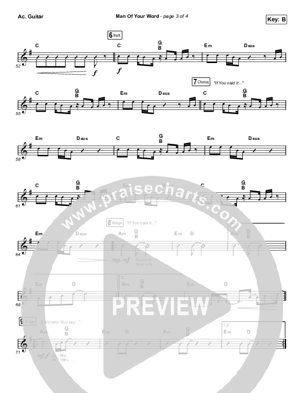 Man Of Your Word Acoustic Guitar (Maverick City Music)