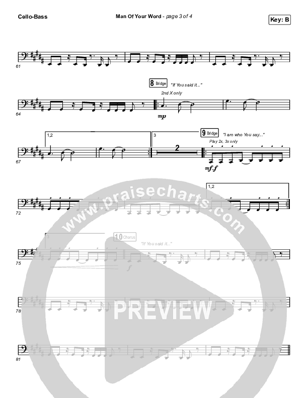 Man Of Your Word Cello/Bass (Maverick City Music)