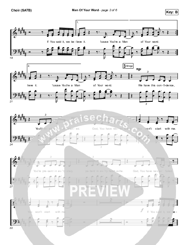 Man Of Your Word Choir Sheet (SATB) (Maverick City Music)