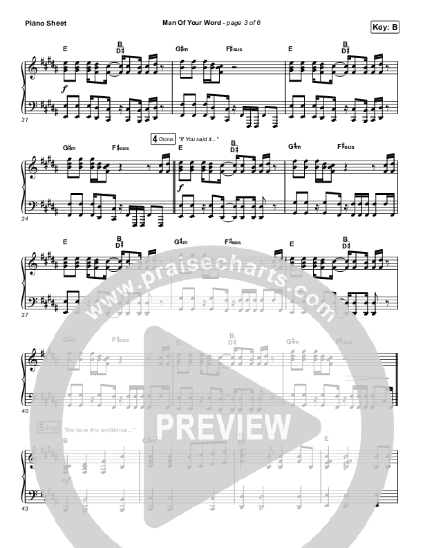 Man Of Your Word Piano Sheet (Maverick City Music)