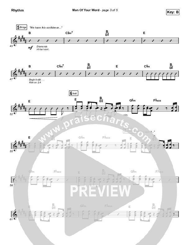 Man Of Your Word Rhythm Chart (Maverick City Music)