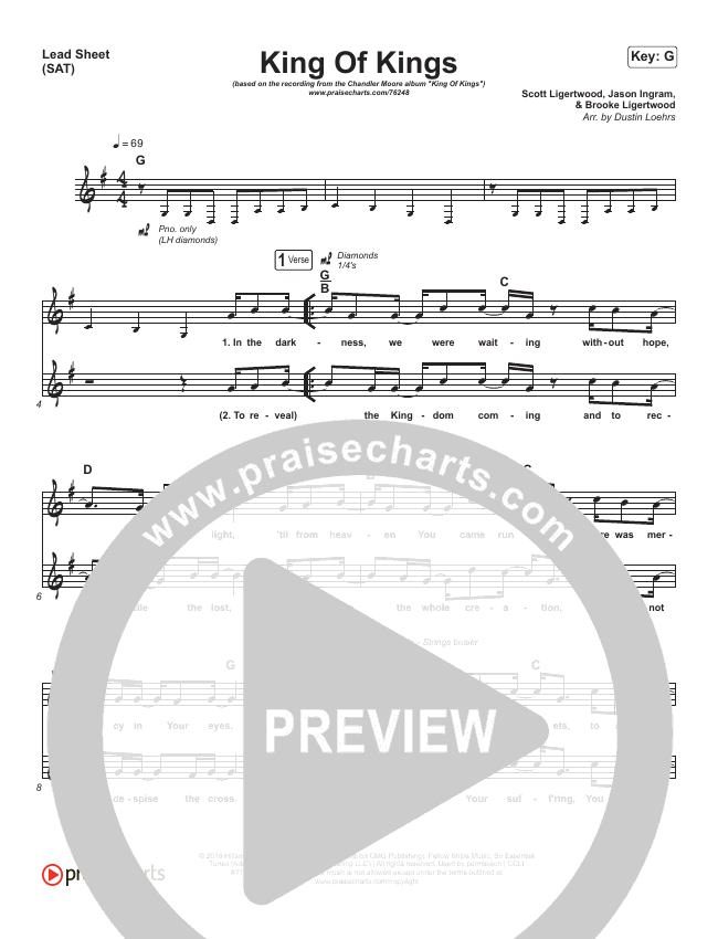 King Of Kings Sheet Music PDF (Chandler Moore) PraiseCharts