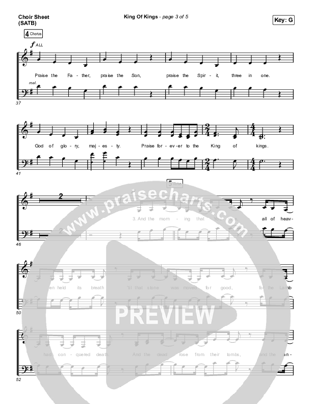 King Of Kings Choir Sheet (SATB) (Chandler Moore)