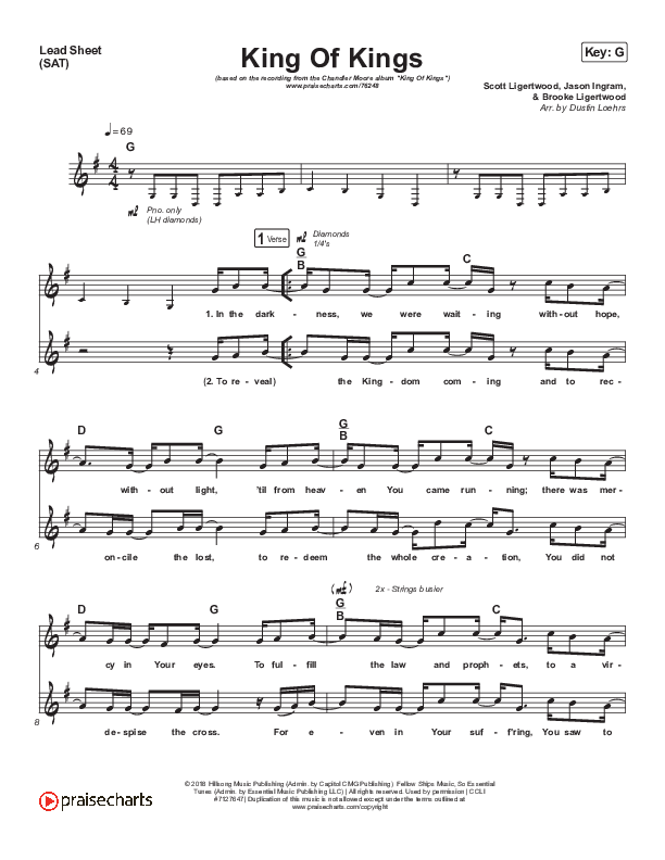 King Of Kings Lead Sheet (SAT) (Chandler Moore)