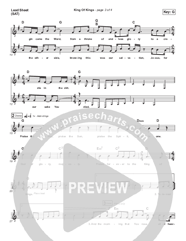 King Of Kings Lead Sheet (SAT) (Chandler Moore)