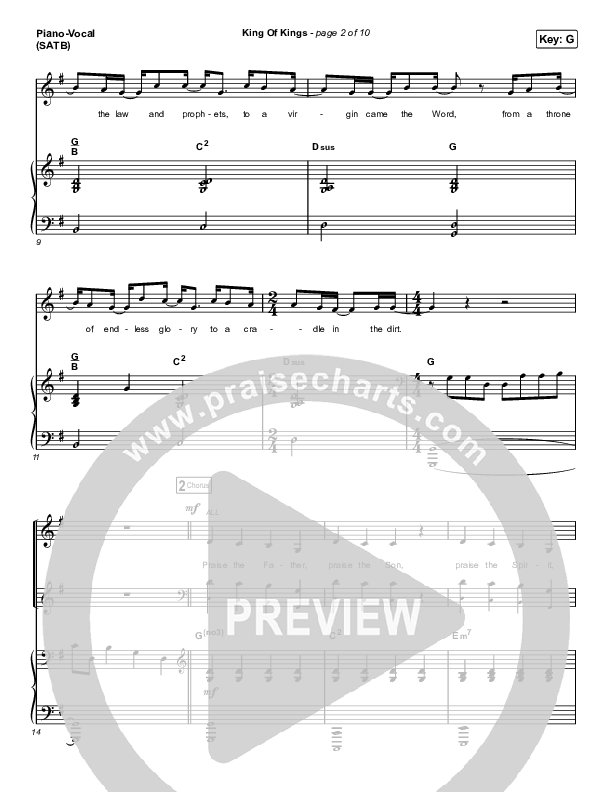 King Of Kings Piano/Vocal (SATB) (Chandler Moore)