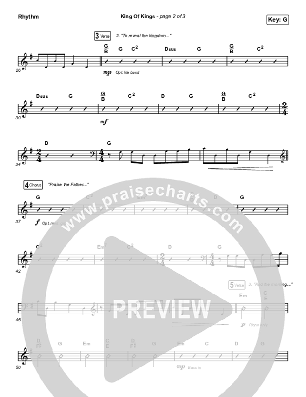 King Of Kings Rhythm Chart (Chandler Moore)