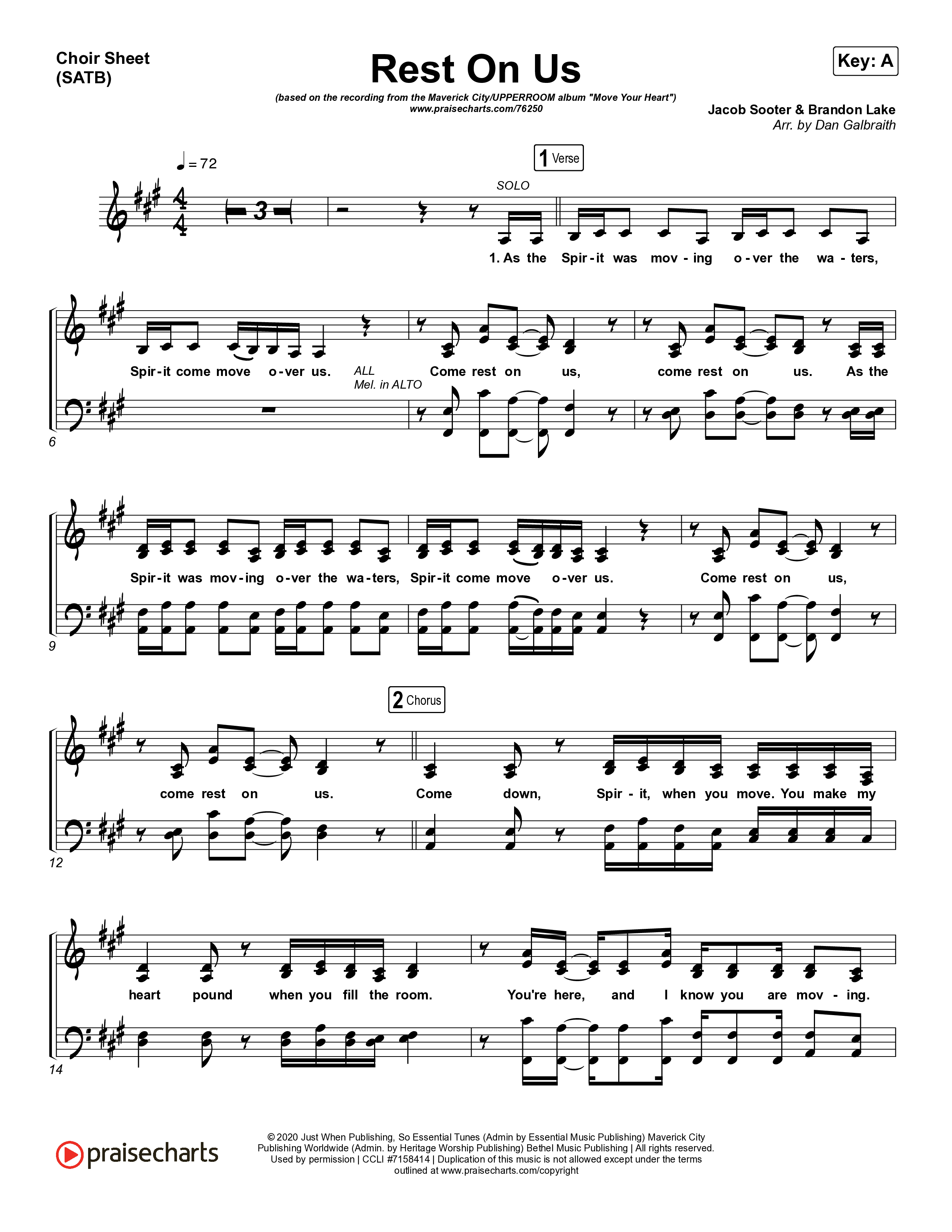 Rest On Us Choir Vocals (SATB) (Maverick City Music / UPPERROOM / Brandon Lake / Eniola Abioye)