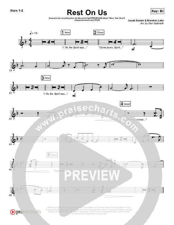 Rest On Us French Horn 1,2 (Maverick City Music / UPPERROOM / Brandon Lake / Eniola Abioye)