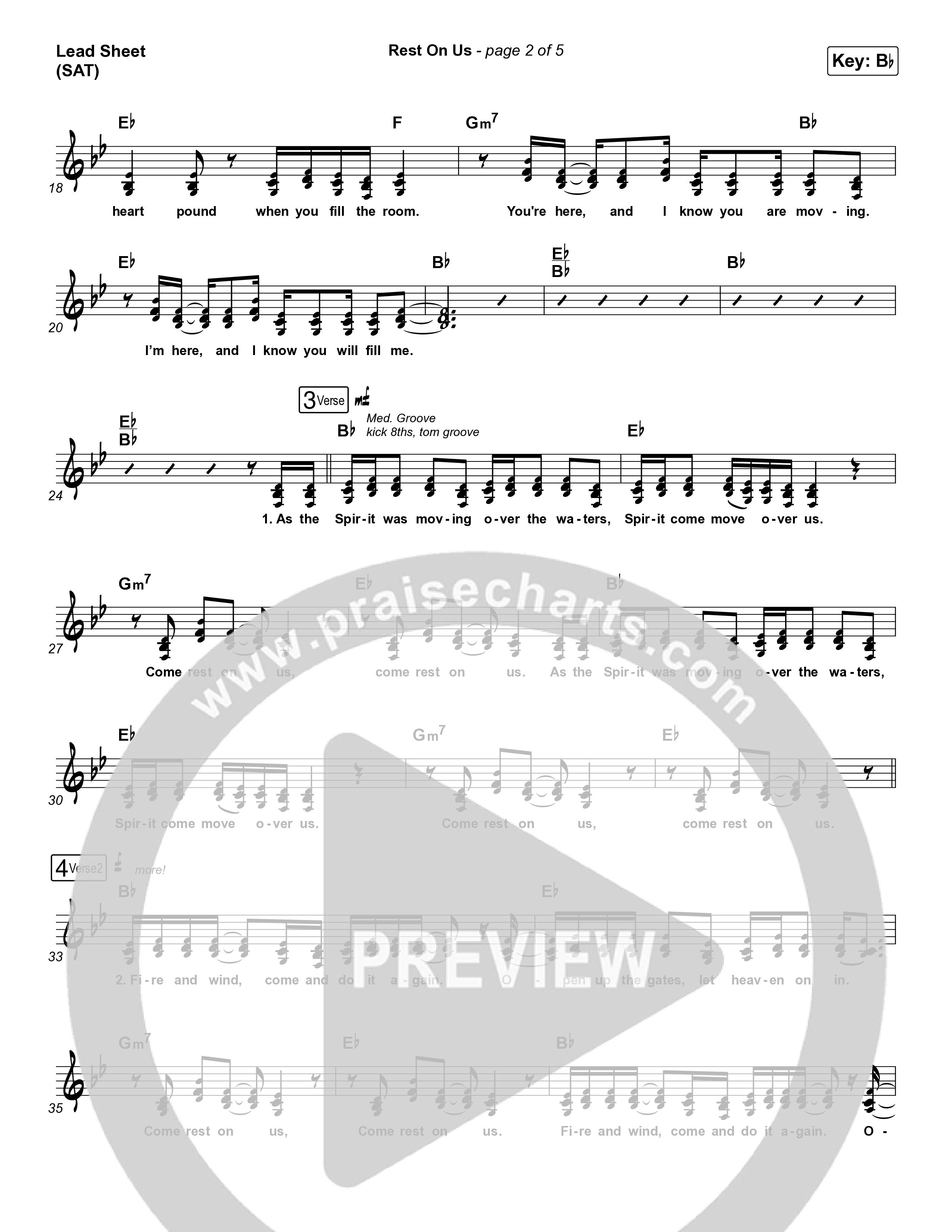 Rest On Us Lead Sheet (SAT) (Maverick City Music / UPPERROOM / Brandon Lake / Eniola Abioye)