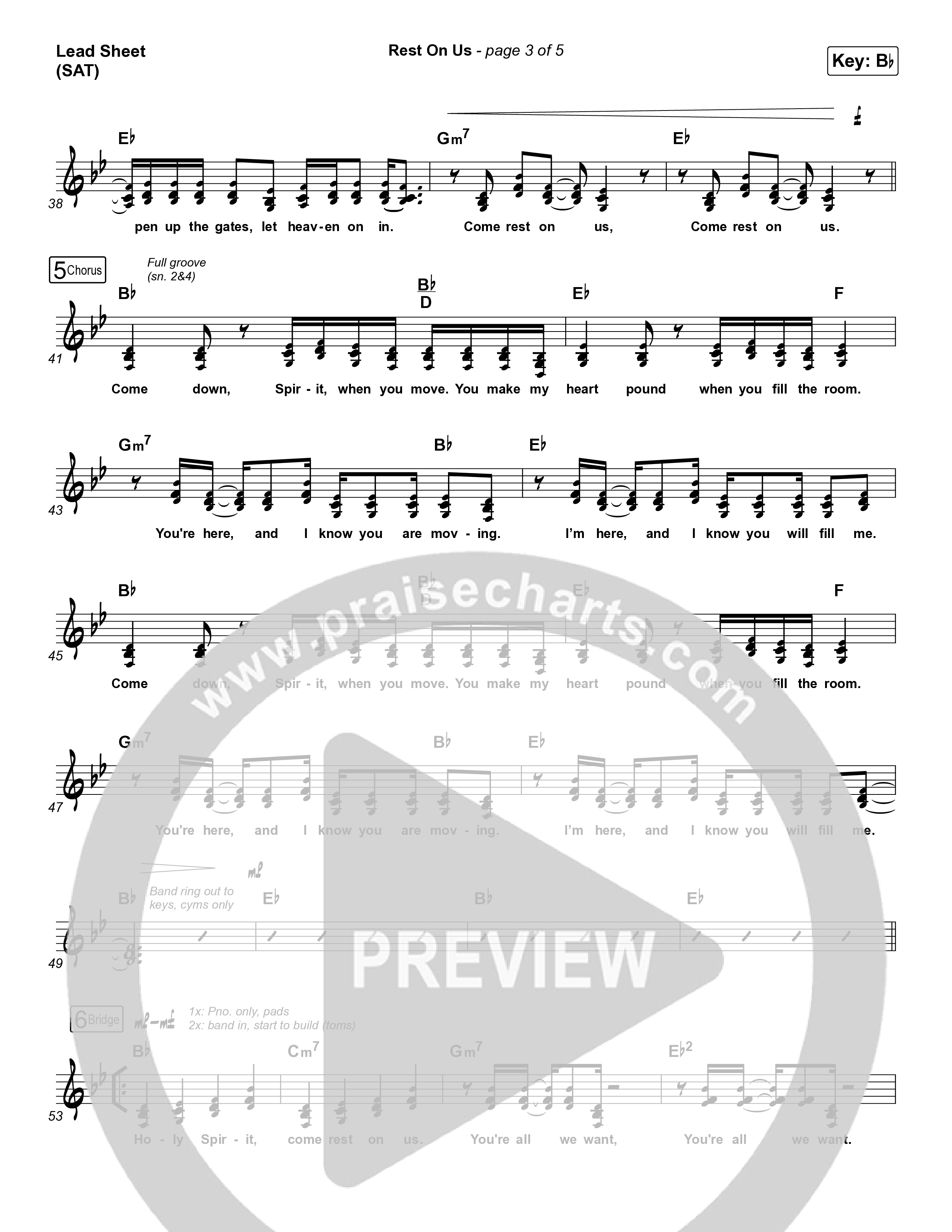 Rest On Us Lead Sheet (SAT) (Maverick City Music / UPPERROOM / Brandon Lake / Eniola Abioye)