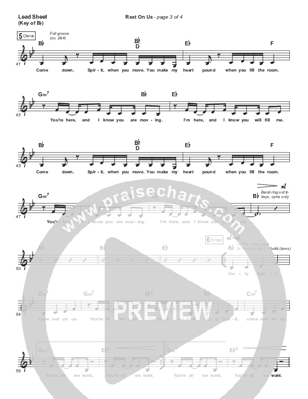 Rest On Us Lead Sheet (Mel) (Maverick City Music / UPPERROOM / Brandon Lake / Eniola Abioye)