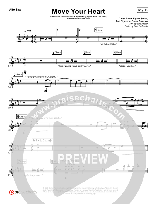 Move Your Heart Alto Sax (Maverick City Music / UPPERROOM / Dante Bowe / Elyssa Smith)