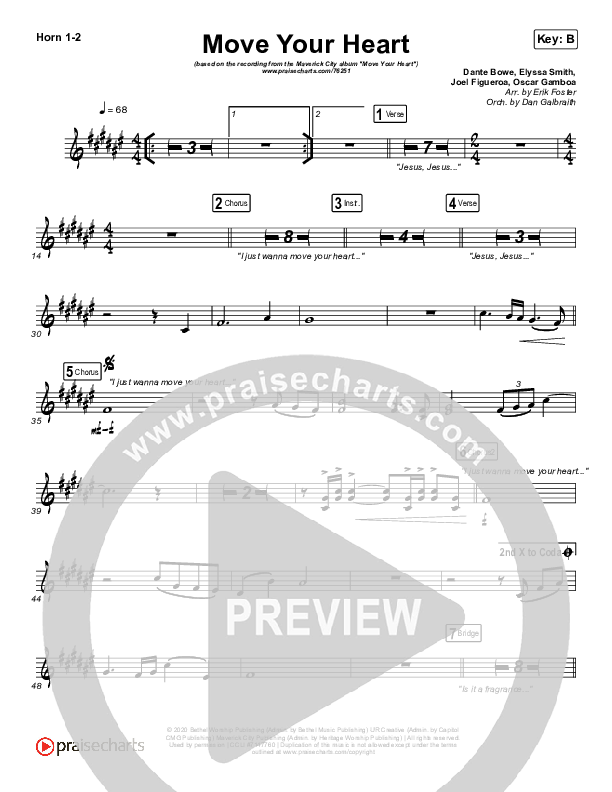 Move Your Heart French Horn 1/2 (Maverick City Music / UPPERROOM / Dante Bowe / Elyssa Smith)