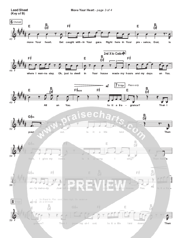Move Your Heart Lead Sheet (Melody) (Maverick City Music / UPPERROOM / Dante Bowe / Elyssa Smith)