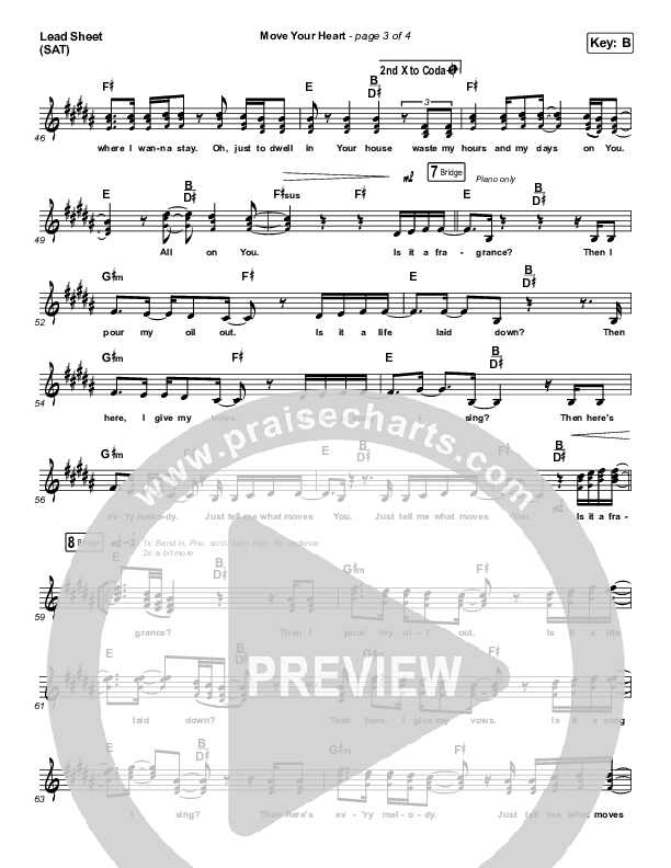 Move Your Heart Lead Sheet (SAT) (Maverick City Music / UPPERROOM / Dante Bowe / Elyssa Smith)