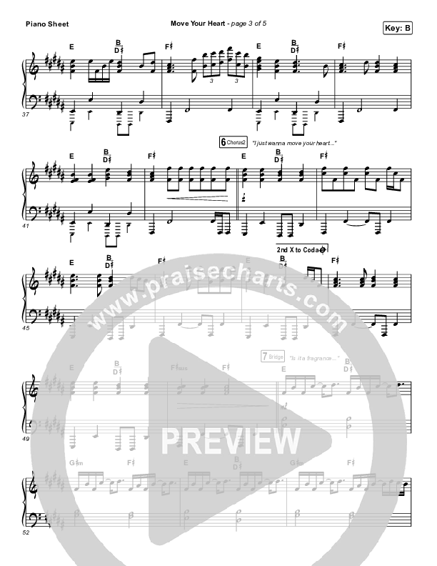 Move Your Heart Piano Sheet (Maverick City Music / UPPERROOM / Dante Bowe / Elyssa Smith)