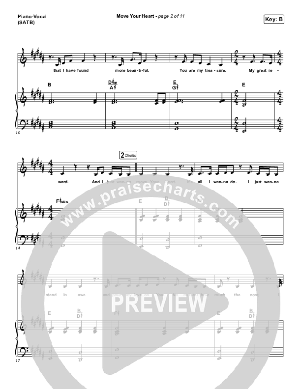 Move Your Heart Piano/Vocal (SATB) (Maverick City Music / UPPERROOM / Dante Bowe / Elyssa Smith)