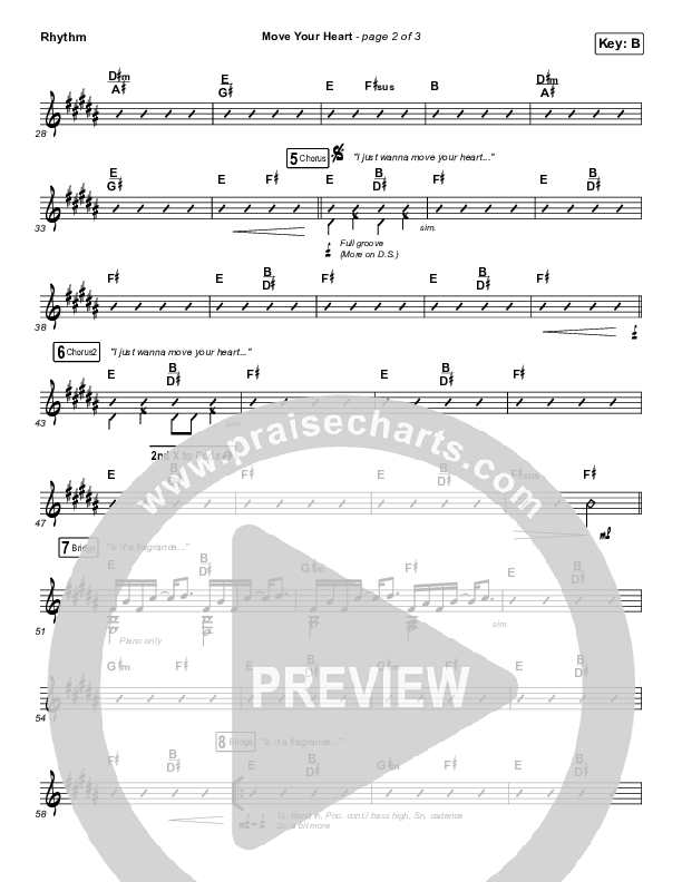 Move Your Heart Rhythm Chart (Maverick City Music / UPPERROOM / Dante Bowe / Elyssa Smith)