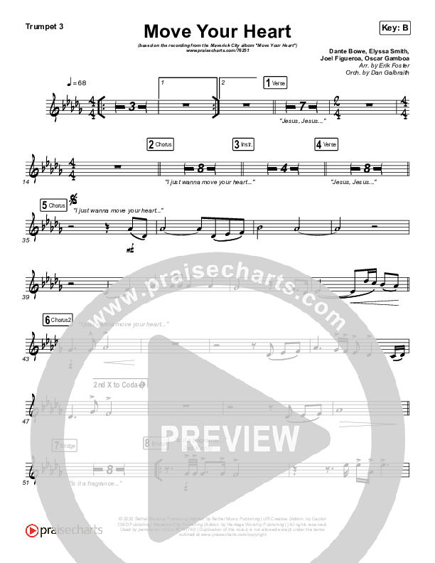 Move Your Heart Trumpet 3 (Maverick City Music / UPPERROOM / Dante Bowe / Elyssa Smith)